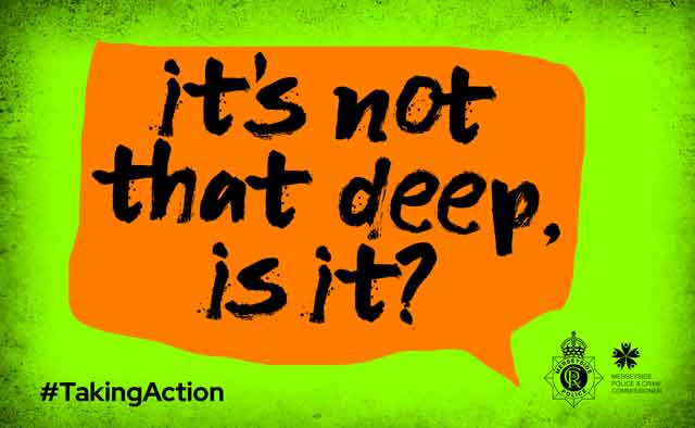It's Not That Deep, Is It? written in black font across an orange and green background