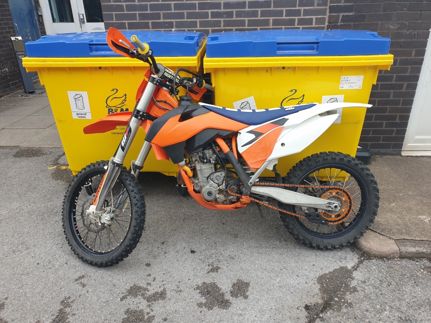 Seized off-road motorbike